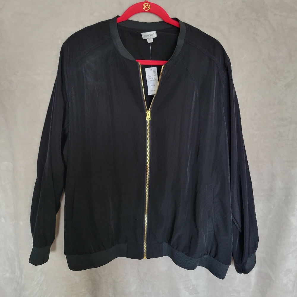 NWT! Avenue Black Bomber Jacket